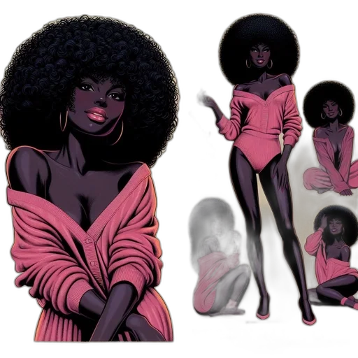 hair, jacket, dress, concept art transparent PNG cut-out