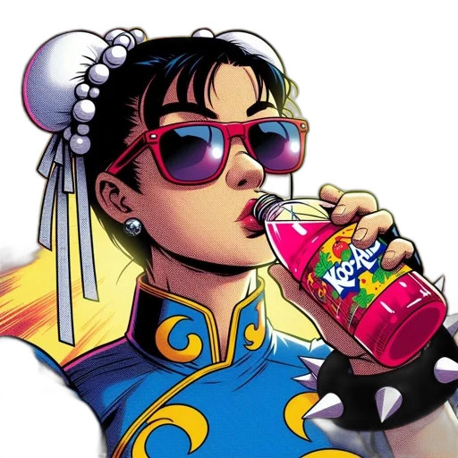 bottle, robot, vaporwave, cyberpunk transparent PNG cut-out