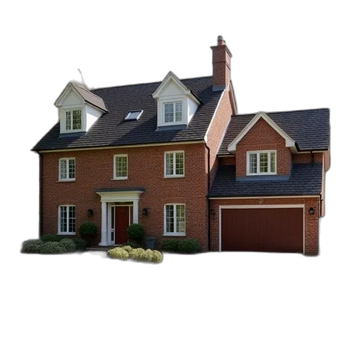 building, 3d render, photorealistic, three transparent PNG cut-out