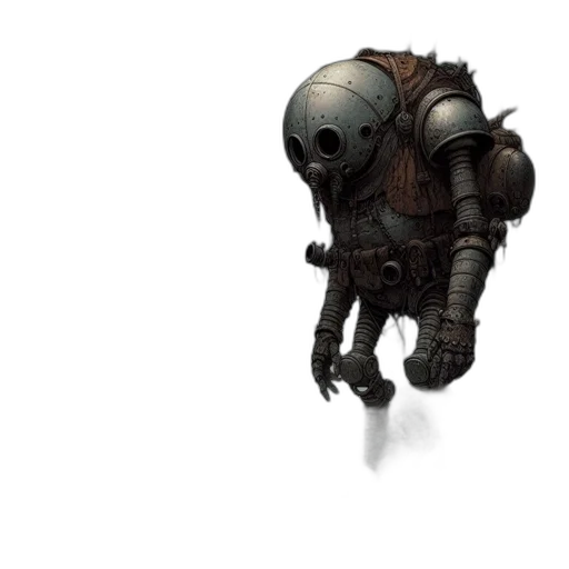 robot, creature, weapon, mask transparent PNG cut-out