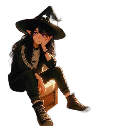 hat, jacket, staff, dragon transparent PNG cut-out