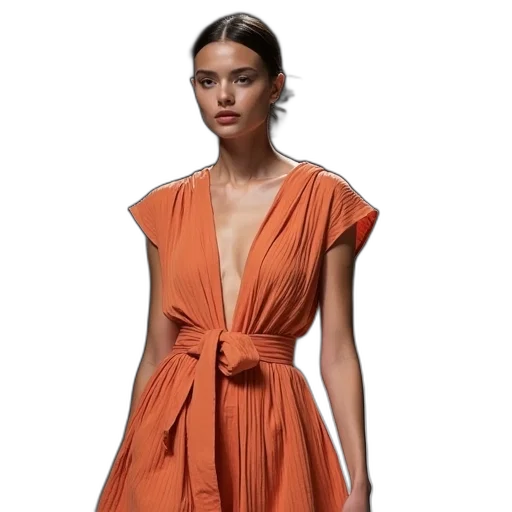dress, earth tones, golden, emiga transparent PNG cut-out