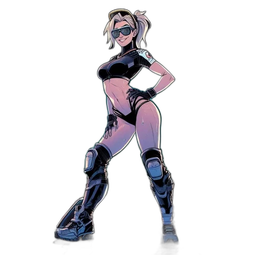 robot, concept art, cyberpunk, comic book art transparent PNG cut-out