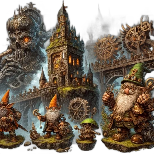 concept art, fantasy art, fantastical, scene transparent PNG cut-out