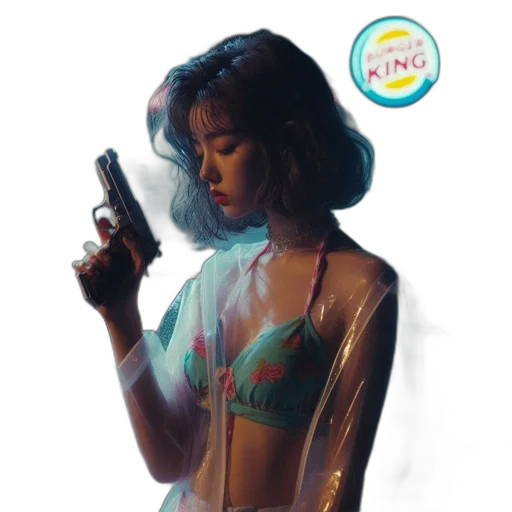 vaporwave, concept art, cyberpunk, oil painting transparent PNG cut-out