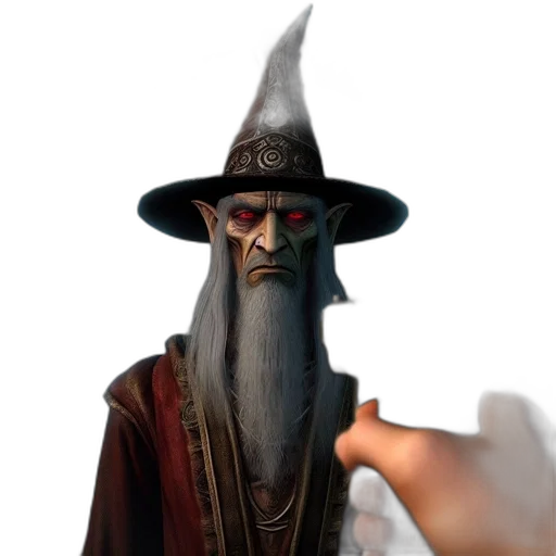 staff, hat, face, sword transparent PNG cut-out