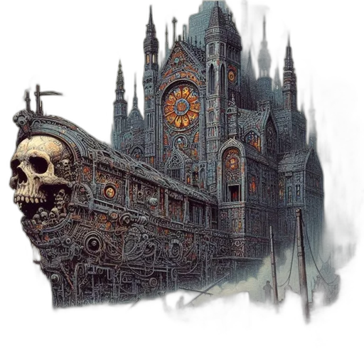 building, concept art, fantasy art, comic book art transparent PNG cut-out