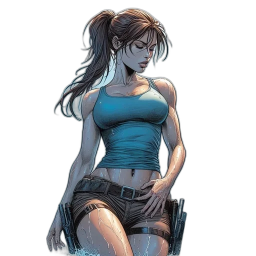 comic book art, concept art, cyberpunk, fantasy art transparent PNG cut-out