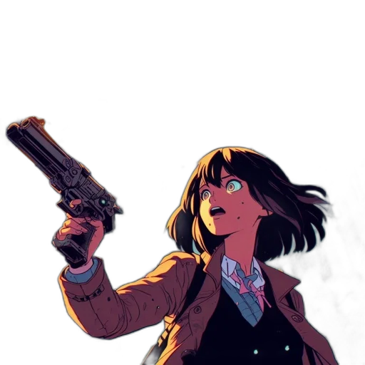 weapon, jacket, comic book art, concept art transparent PNG cut-out