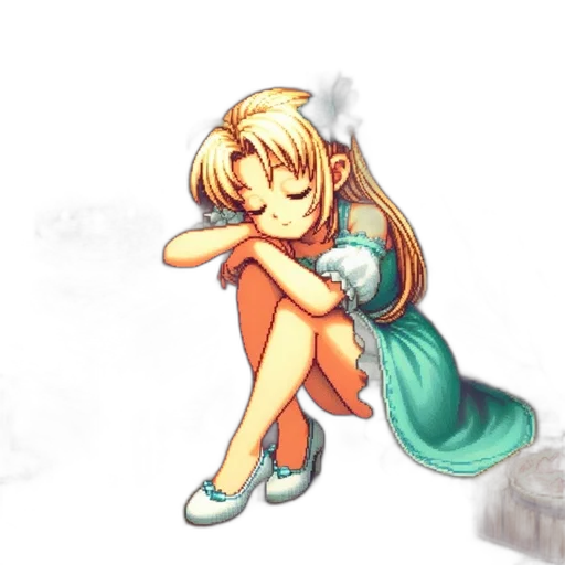 dress, staff, pixel art, anime transparent PNG cut-out
