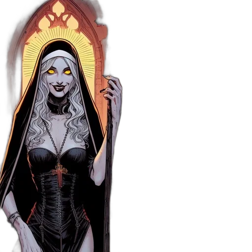 comic book art, concept art, pale, woman transparent PNG cut-out