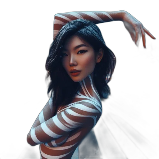 dress, face, creature, hair transparent PNG cut-out