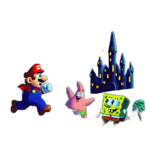 crown, concept art, pixel art, 3d render transparent PNG cut-out