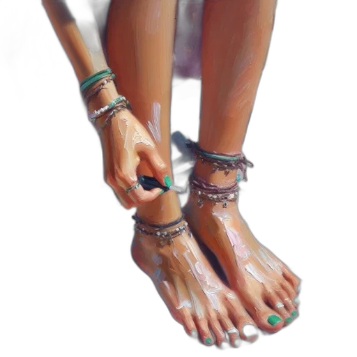jewelry, shoes, oil painting, watercolor transparent PNG cut-out