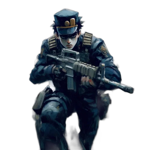 weapon, robot, staff, face transparent PNG cut-out
