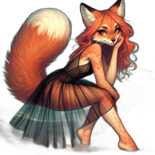 dress, animal, staff, concept art transparent PNG cut-out