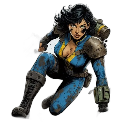 comic book art, concept art, fantasy art, cartoon transparent PNG cut-out