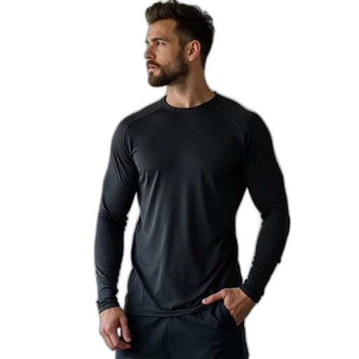 jacket, dark, men, athletic transparent PNG cut-out