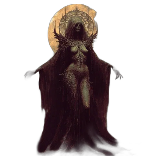 creature, staff, dress, mask transparent PNG cut-out