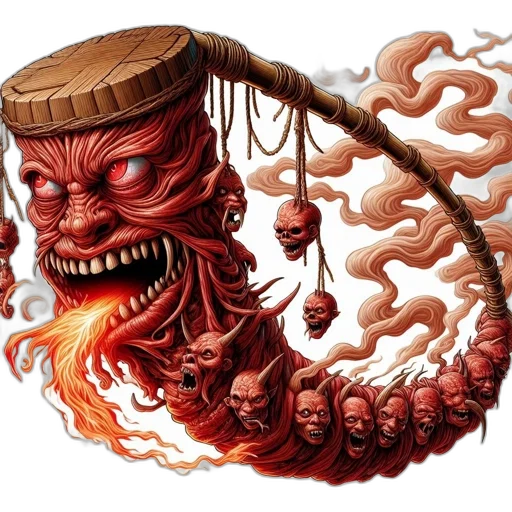 creature, hair, staff, face transparent PNG cut-out