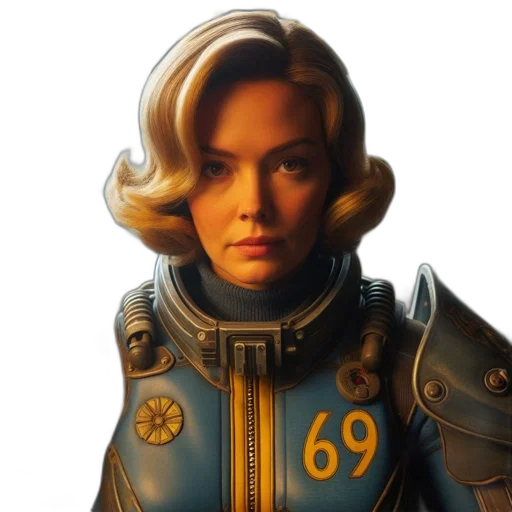 robot, jacket, face, staff transparent PNG cut-out