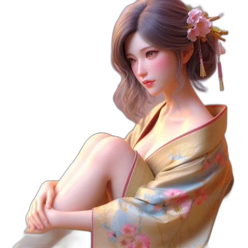 dress, jewelry, staff, photorealistic transparent PNG cut-out