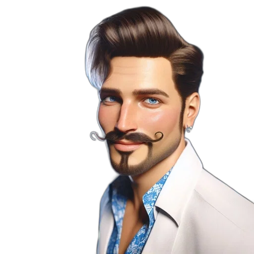 hair, face, staff, cartoon transparent PNG cut-out