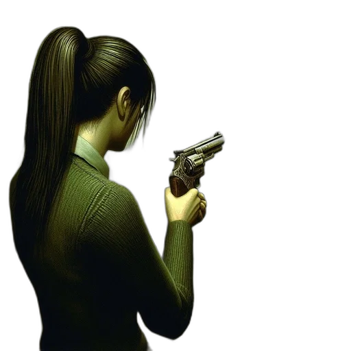 weapon, staff, mask, hair transparent PNG cut-out