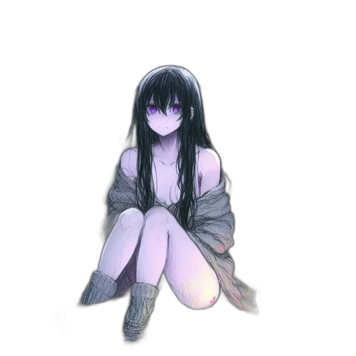 creature, jacket, hair, face transparent PNG cut-out