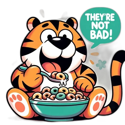 food, cheerful, animated, tiger transparent PNG cut-out