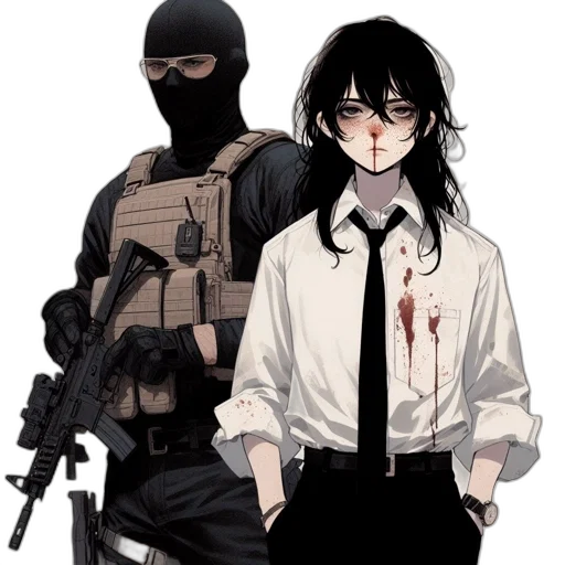 weapon, jacket, anime, concept art transparent PNG cut-out