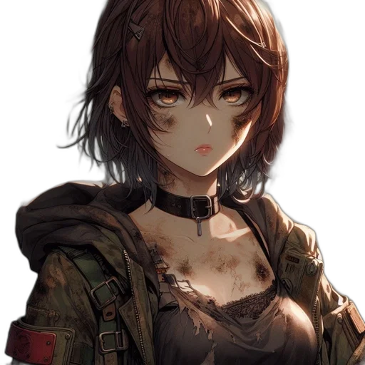 weapon, face, dress, jacket transparent PNG cut-out