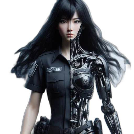 robot, cyberpunk, concept art, 3d render transparent PNG cut-out