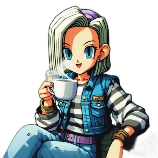 jacket, robot, face, pixel art transparent PNG cut-out