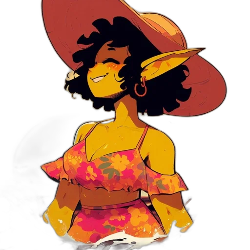 dress, hat, crown, staff transparent PNG cut-out