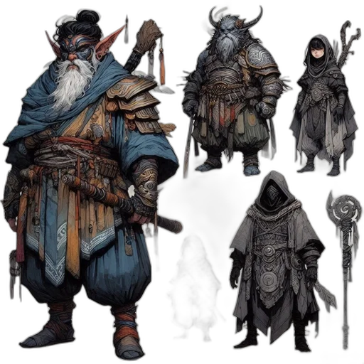 concept art, fantasy art, comic book art, dark transparent PNG cut-out