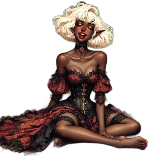 dress, concept art, fantasy art, comic book art transparent PNG cut-out