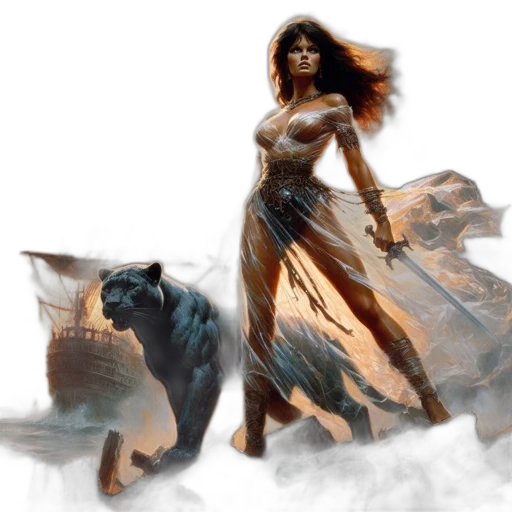 fantasy art, concept art, comic book art, photorealistic transparent PNG cut-out