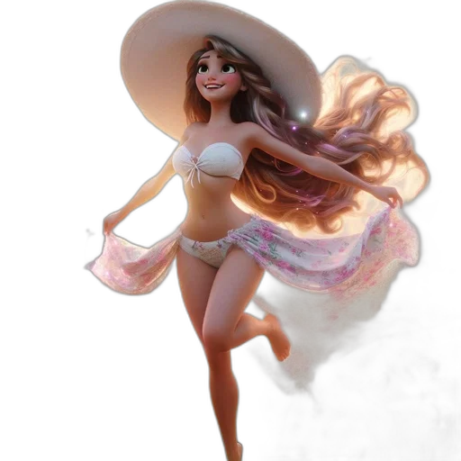 dress, hat, 3d render, concept art transparent PNG cut-out