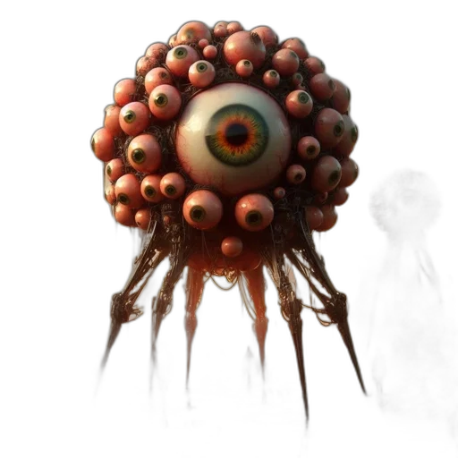 creature, hair, mask, staff transparent PNG cut-out
