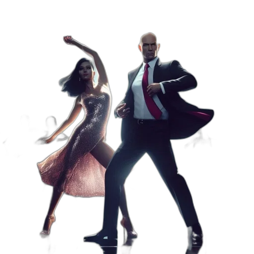 concept art, couple, performs, elegant transparent PNG cut-out