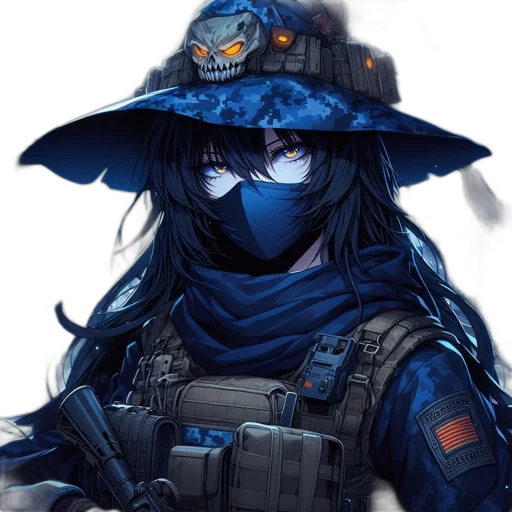 mask, hat, weapon, face transparent PNG cut-out