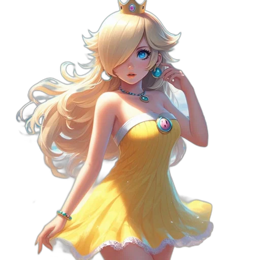 dress, staff, crown, anime transparent PNG cut-out