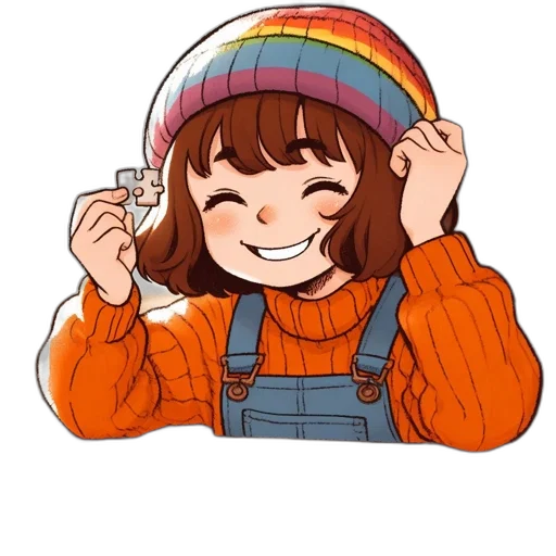 hat, jacket, staff, face transparent PNG cut-out