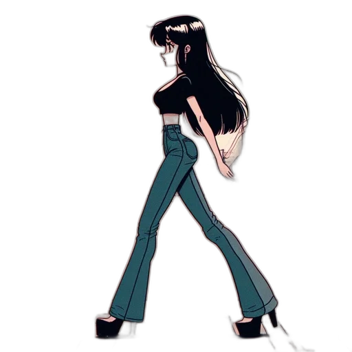 hair, jacket, dress, cartoon transparent PNG cut-out