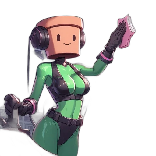 robot, weapon, staff, jacket transparent PNG cut-out