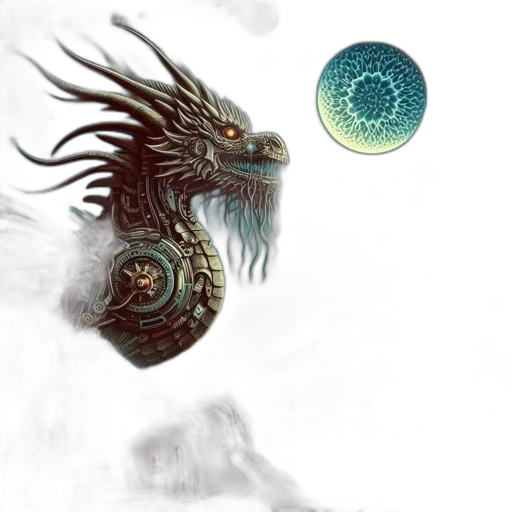 dragon, creature, mask, robot transparent PNG cut-out