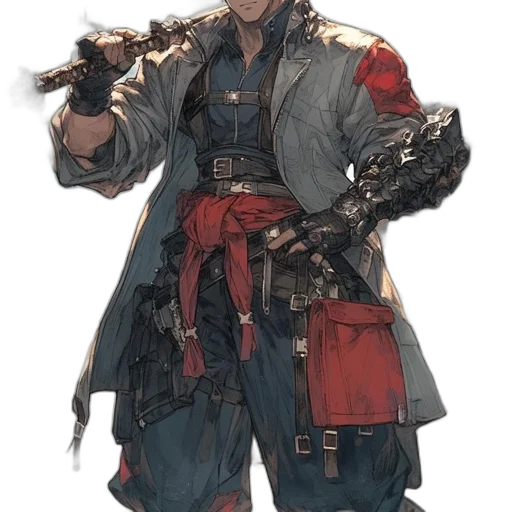 staff, jacket, weapon, sword transparent PNG cut-out