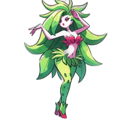 flower, staff, creature, dress transparent PNG cut-out