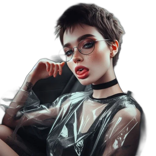 face, jacket, jewelry, dress transparent PNG cut-out